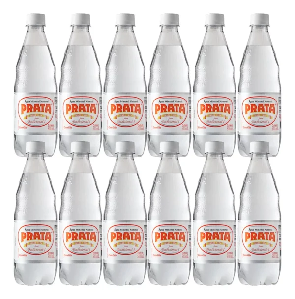 Agua Mineral Com Gás Prata Garrafa 510ml Pack C/12 Un
